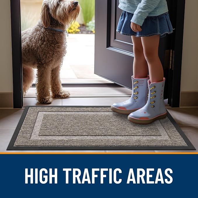 OLANLY Front Door Mat Indoor Outdoor Entrance, Waterproof All-Season,