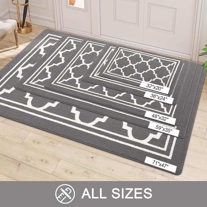 Buganda Runner Indoor Door Mat, Dirt-Resistant and Absorbent Doormat, Low