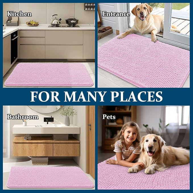 OLANLY Dog Door Mat for Muddy Paws 47x24, Absorbs Moisture and Dirt, Absorbent
