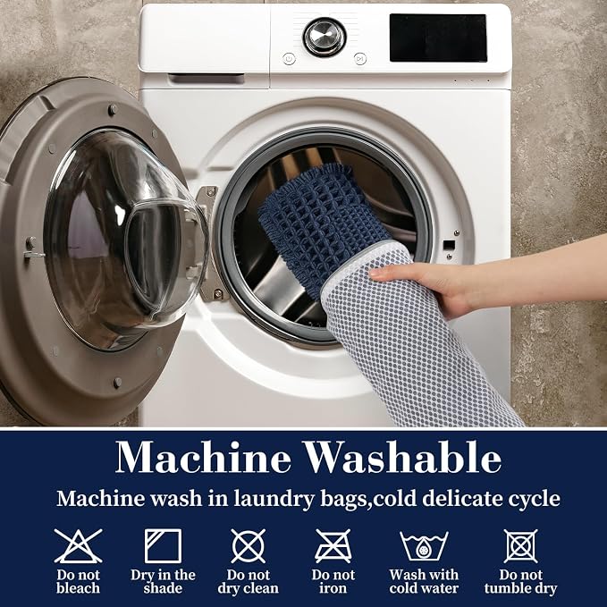 RESARE Waffle Bath Mat for Bathroom, Super Absorbent Bathroom Rugs Non Slip