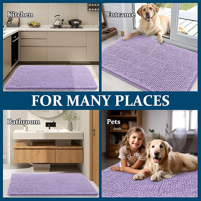 OLANLY Dog Door Mat for Muddy Paws 59x20, Absorbs Moisture and Dirt, Absorbent