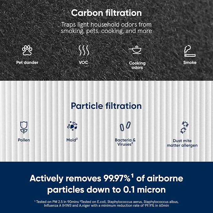 BLUEAIR Blue Pure 211+ Genuine Replacement Filter, Particle and Activated Carbon