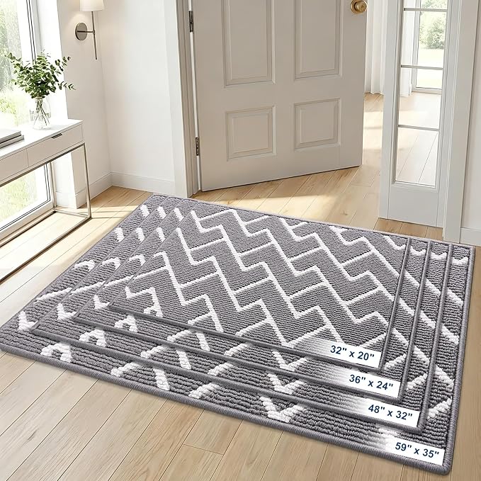OLANLY Front Door Mat, Non-Slip Rubber Backing, Dirt Resistant and Absorbent