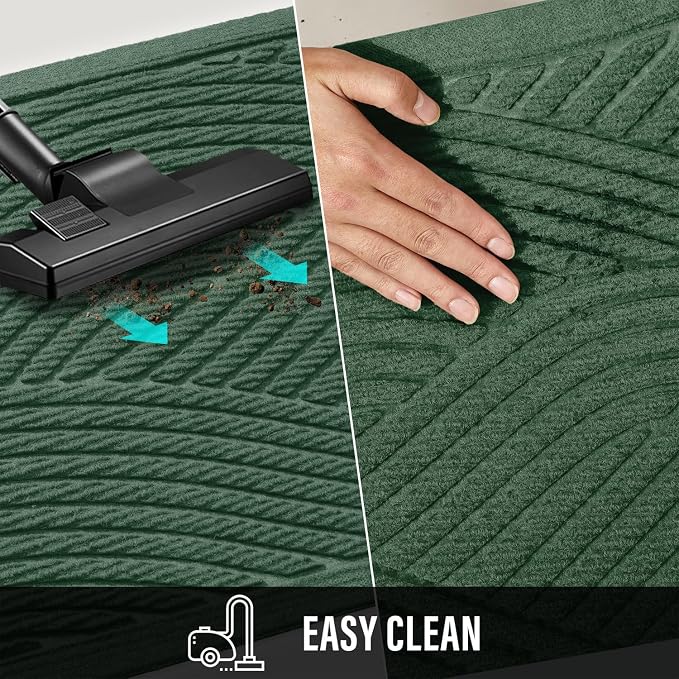 HIYARD Sturdy Front Door Mat, Absorbent Muddy Dirt Resist Welcome Door Mats