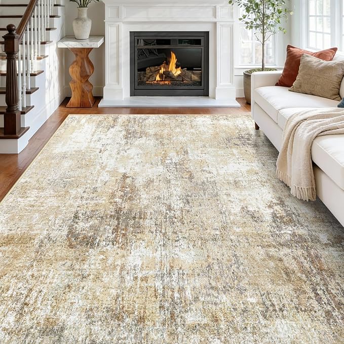 RELEANY Washable Area Rugs 7'x9' Non-Slip Modern Abstract Soft