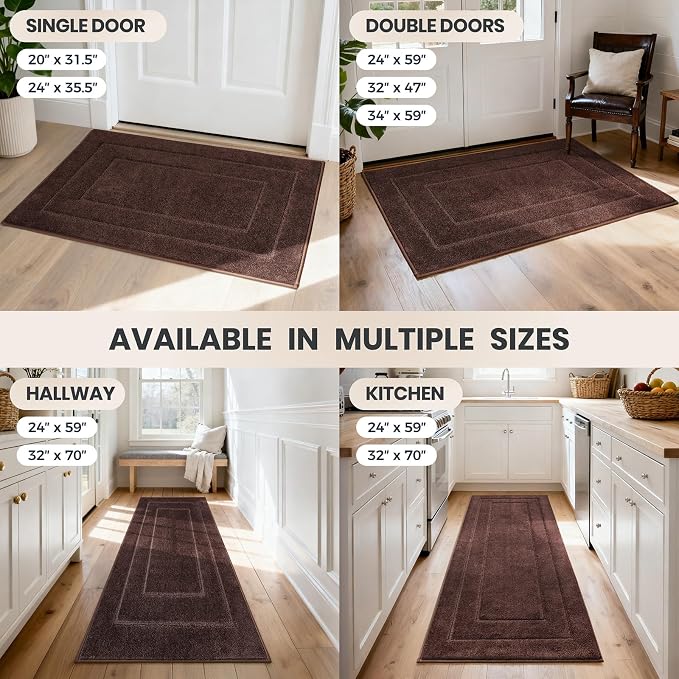 PURRUGS Dirt Trapping Door Mat 24" x 35.5", Non-Slip/Skid Machine Washable