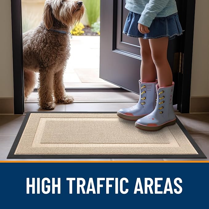 OLANLY Front Door Mat Indoor Outdoor Entrance, Waterproof All-Season,