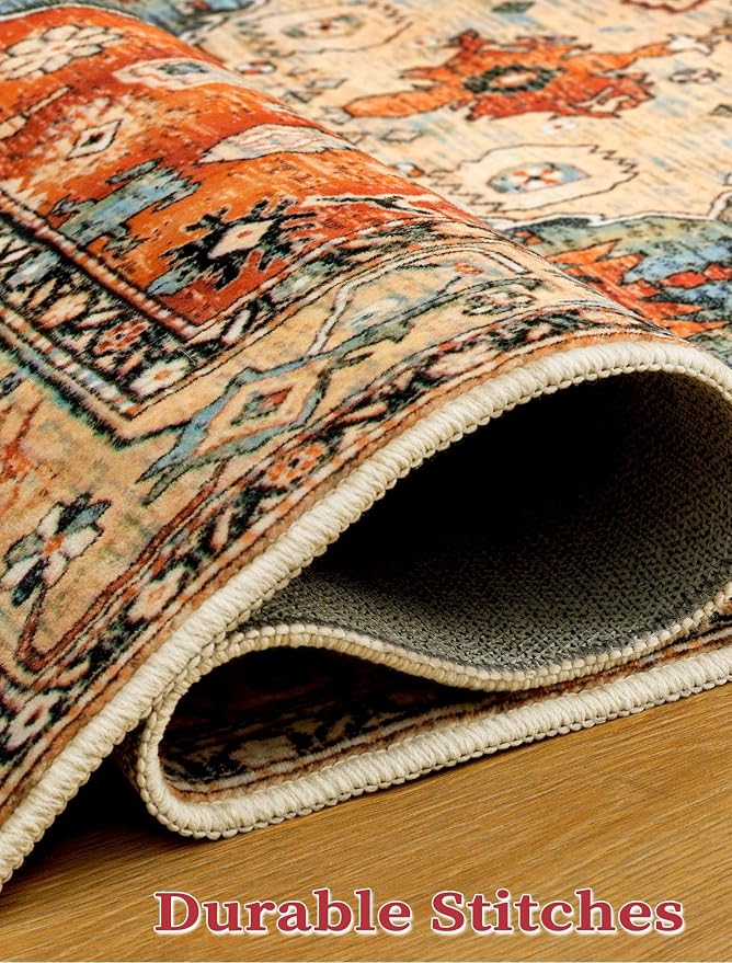 SERISSA Boho Washable Runner Rug, 2x6 Rug Non-Slip Tribal Hallway Kitchen