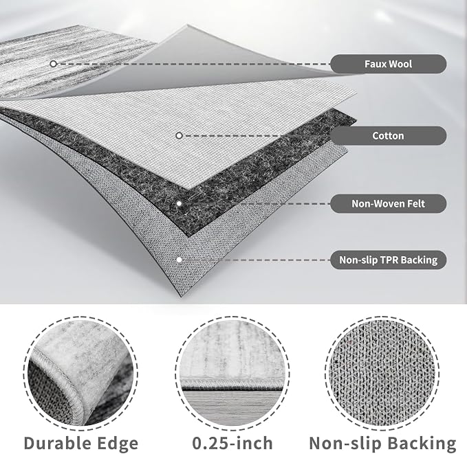 2'6''x10' Washable Runner Rugs for Hallway: Easy-to-Clean Abstract Runners for