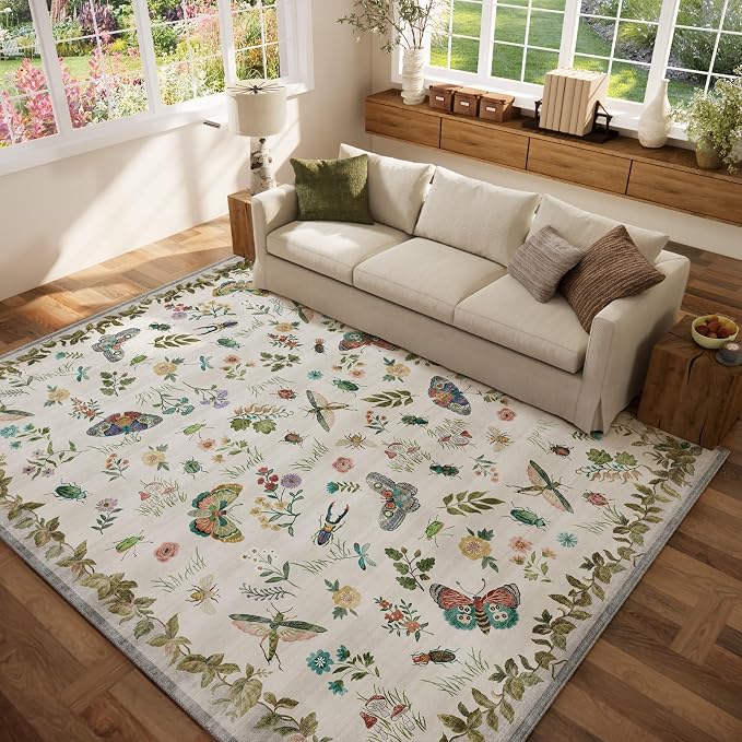 6x9 Area Rugs for Living Room: Washable Bedroom Rug Vintage Rugs Indoor Stain