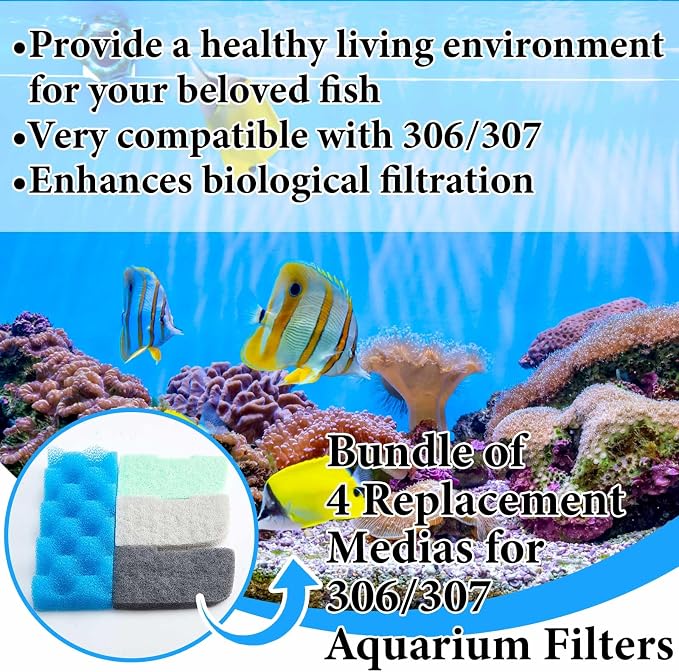20 Pcs Aquarium Filters Replacement Filter Media Kits Compatible