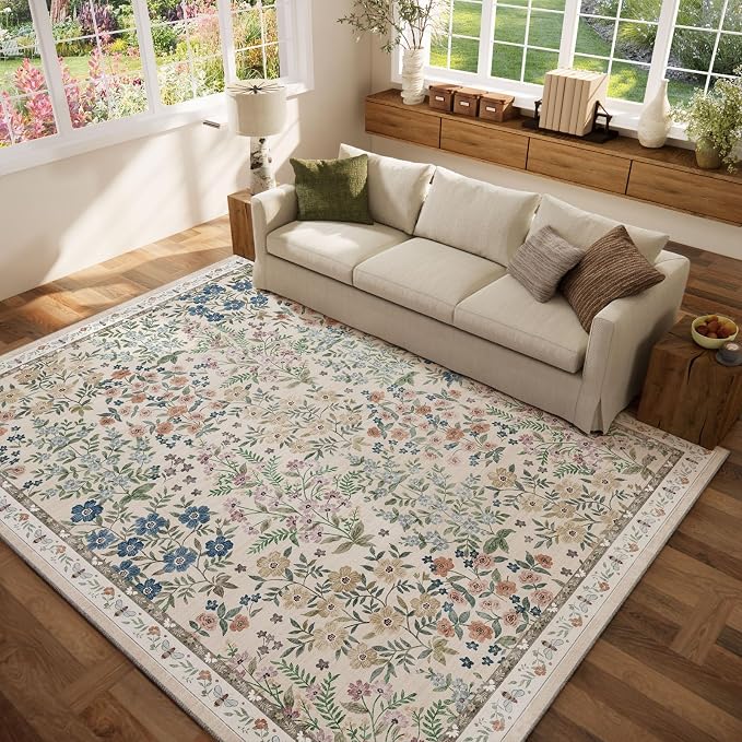 Machine Washable Rugs for Living Room: 6x9 Area Rugs for Bedroom Vintage Stain