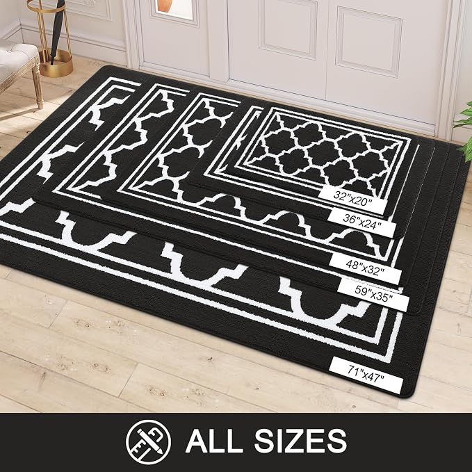 Buganda Large Indoor Door Mat, Dirt-Resistant and Absorbent Doormat, Low