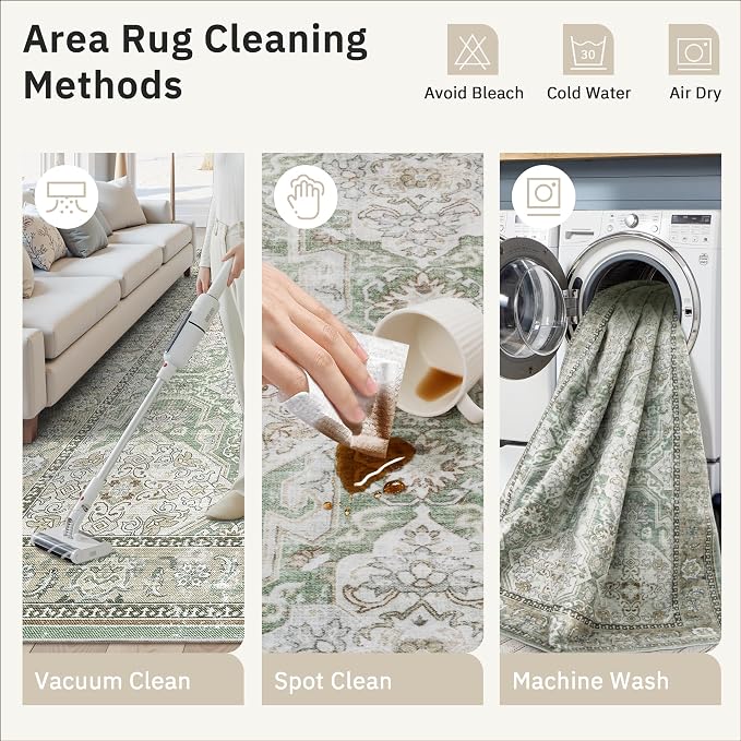 Soalmost 6x9 Area Rug for Living Room Washable 6x9 Rug Non-Slip Modern Rugs for