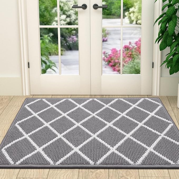Finchitty Indoor Door Mat, Dirt Resistant and Absorbent, Low-Profile, Washable