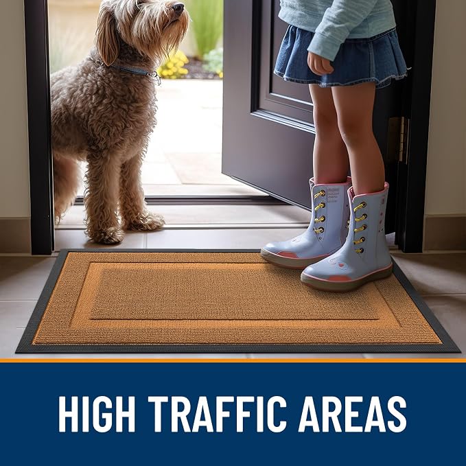 OLANLY Front Door Mat Indoor Outdoor Entrance, Waterproof All-Season,