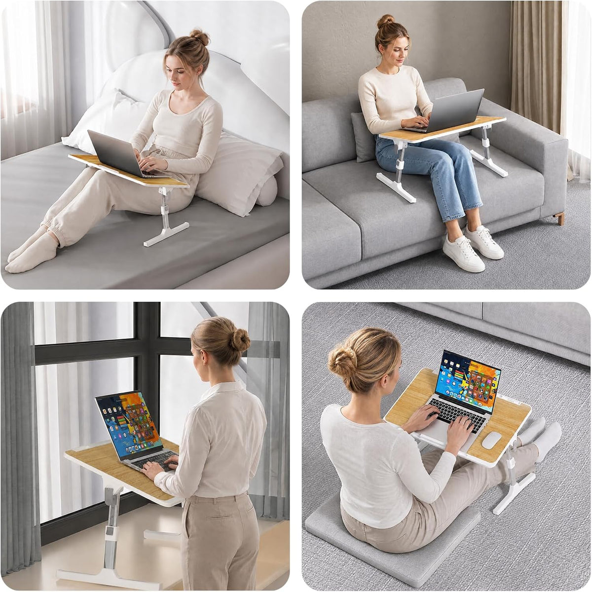 Adjustable Lap Desk, Foldable Laptop Desk for Bed, X-Large Lap Table