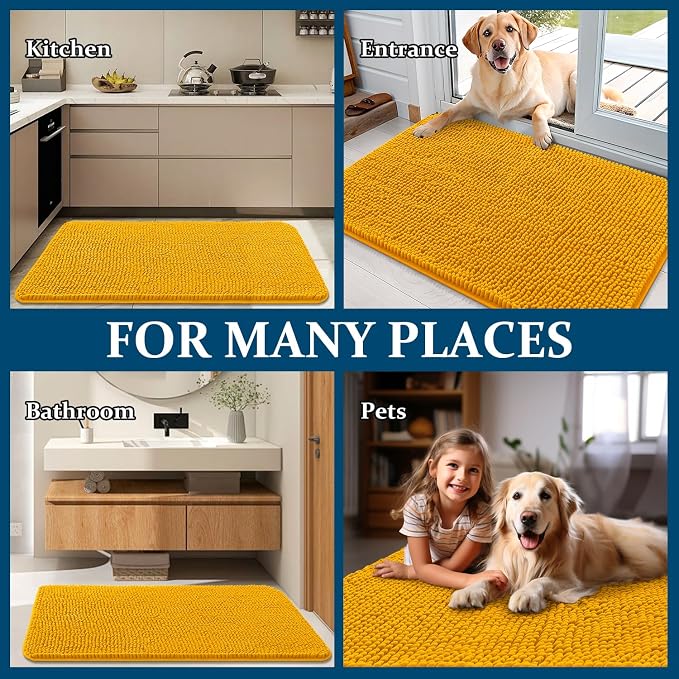 OLANLY Dog Door Mat for Muddy Paws 59x32, Absorbs Moisture and Dirt, Absorbent