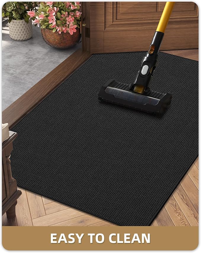 Color&Geometry Ultra Thin Indoor Door Mat 48"x72", Non Slip Rubber Backed Dirt