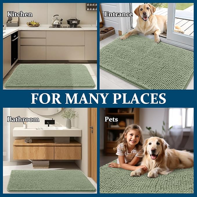 OLANLY Dog Door Mat for Muddy Paws 40x24, Absorbs Moisture and Dirt, Absorbent