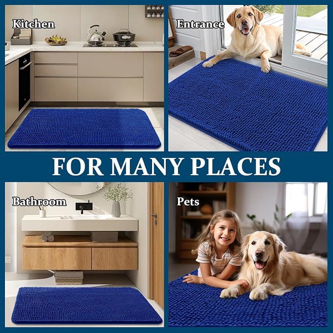 OLANLY Dog Door Mat for Muddy Paws 44x32, Absorbs Moisture and Dirt, Absorbent