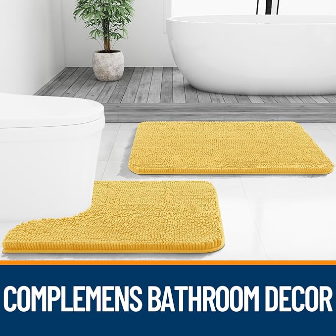 OLANLY Bathroom Runner Rugs 47x20, Extra Soft Absorbent Chenille Bath Rugs