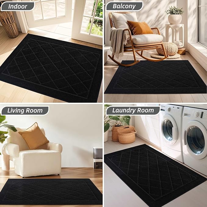 BEQHAUSE Dirt Trapper Door Mat 20" x 32", Doormat Non-Slip Entryway Rugs