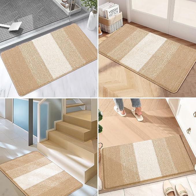 Kitinjoy Indoor Outdoor Door Mat, 30x17 Non-Slip Absorbent Dirt Trapper