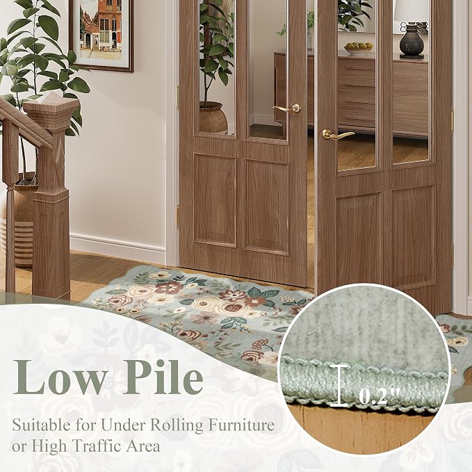 DUKINO 2x10 Runner Rug for Hallway, Washable Kitchen Rug