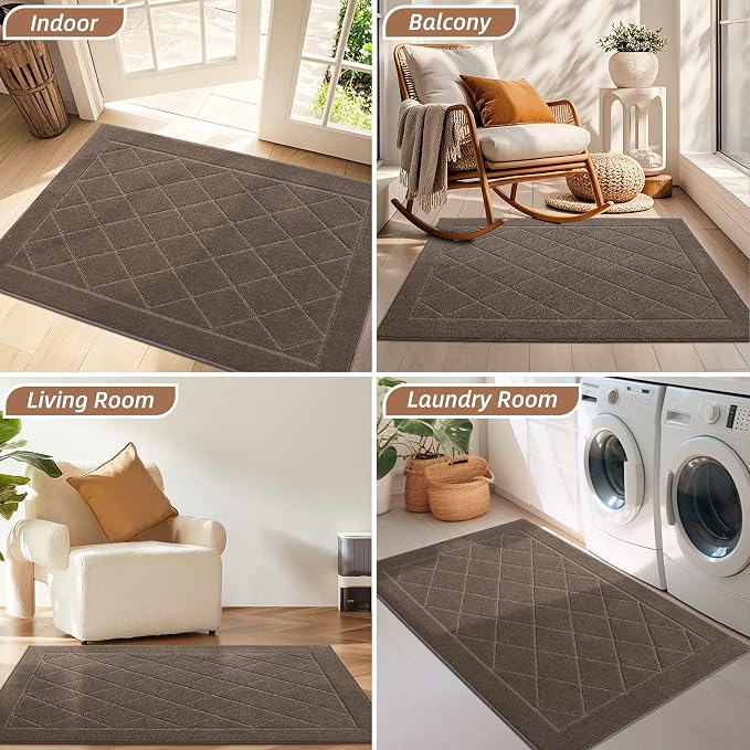 BEQHAUSE Dirt Trapper Door Mat 32" x 48", Doormat Non-Slip Entryway Rugs