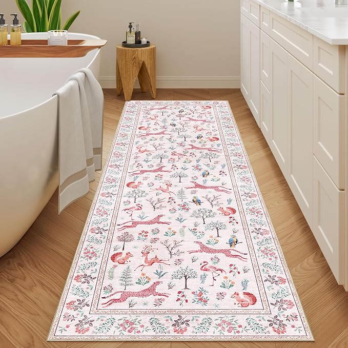 DUKINO 2x10 Rug for Hallway, Washable Kitchen Runner Rug