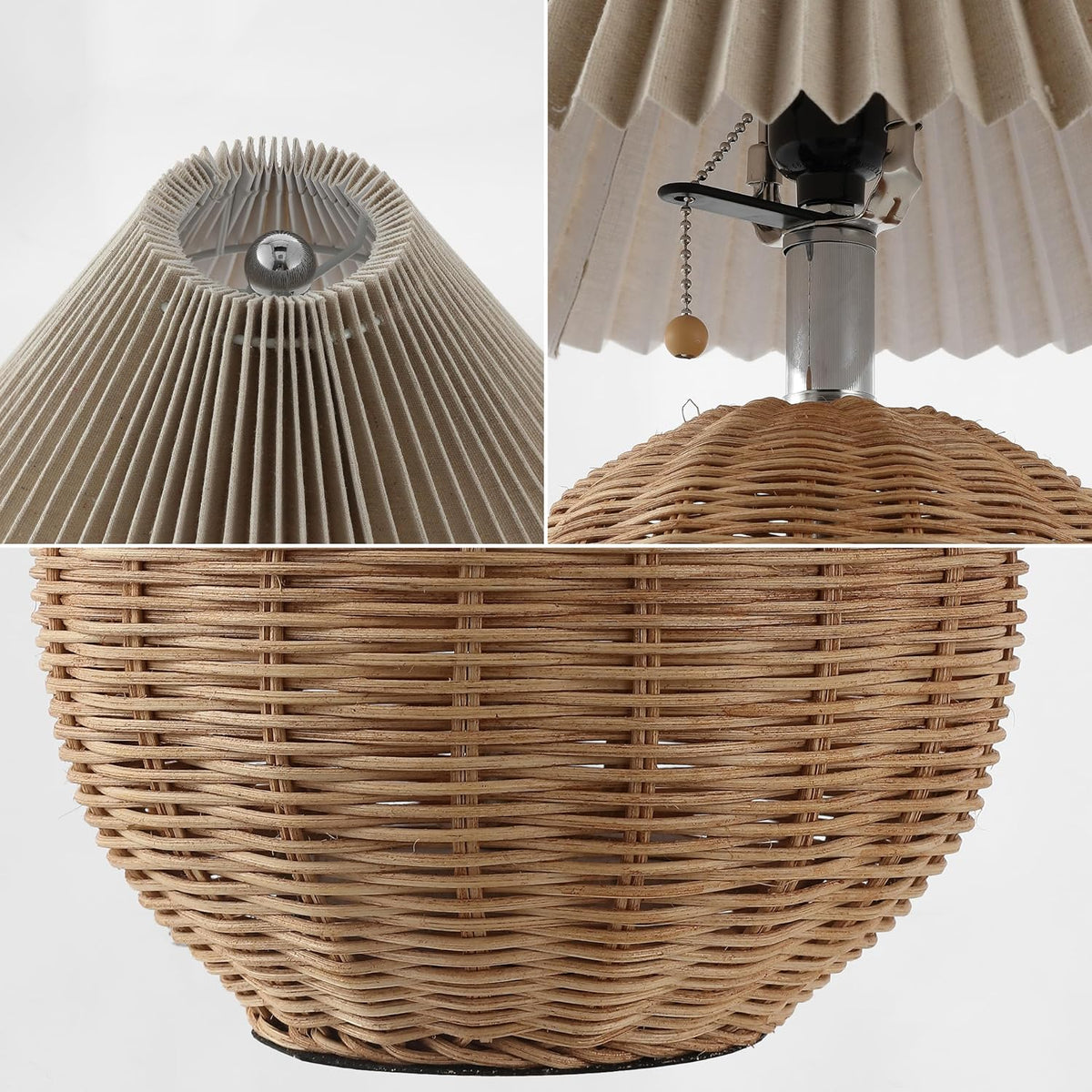JONATHAN Y Aksel Sphere Table Lamp Coastal 17.25", Natural/Chrome