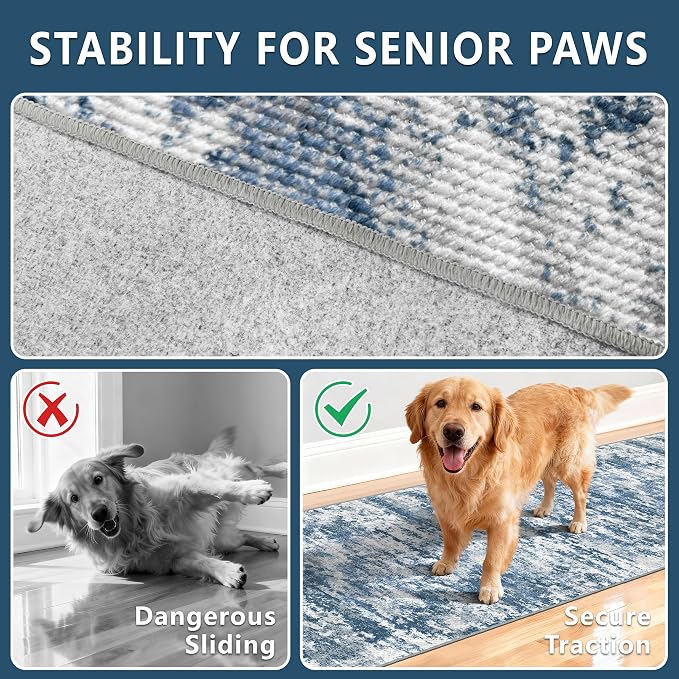 Washable Carpet Runners for Hallway 12ft-Non Slip Floor Runners for Dogs