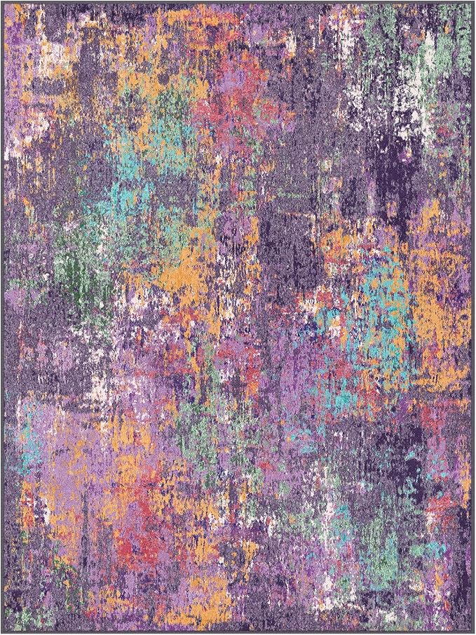 RELEANY Washable Area Rugs 5'x7' Non-Slip Modern Abstract Soft