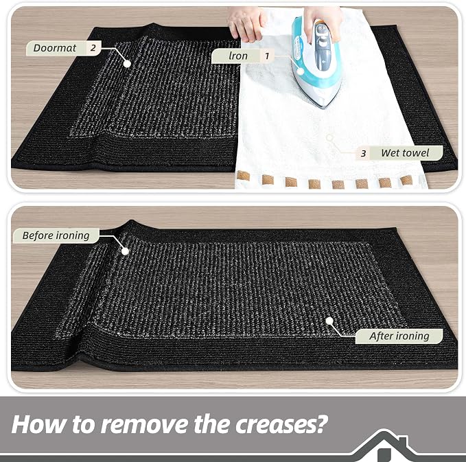 BEQHAUSE Indoor Door Mat 20" x 32", Dirt Trapper Door Mats Non-Slip Entryway