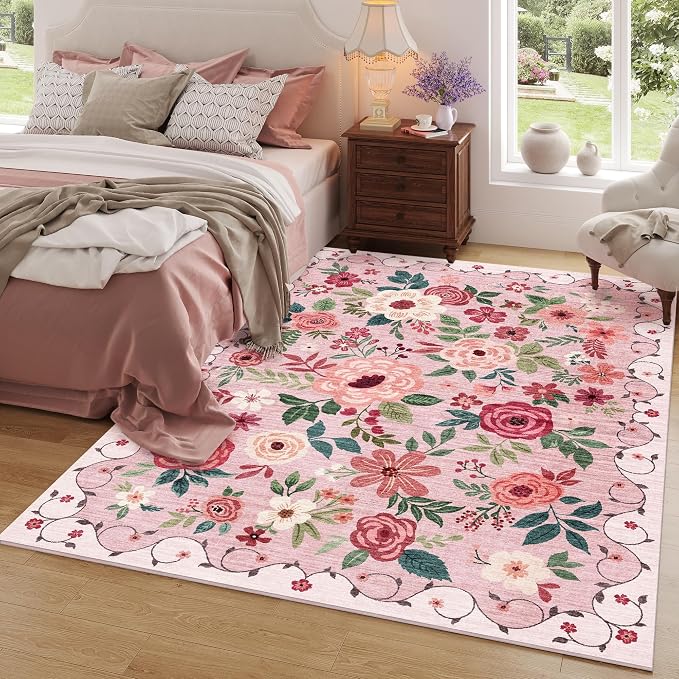 DUKINO 3x5 Area Rug, Floral Rugs