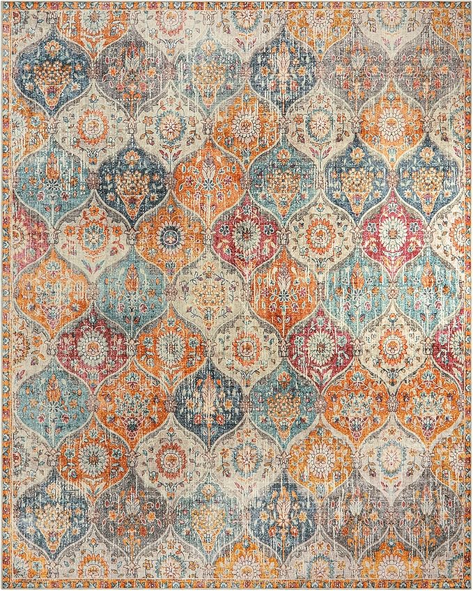 Lahome Moroccan Washable Area Rugs 9x12 Living Room, Soft 9x12 Area Rug