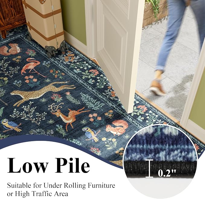 DUKINO 2x3 Rug, Washable Animal Rugs