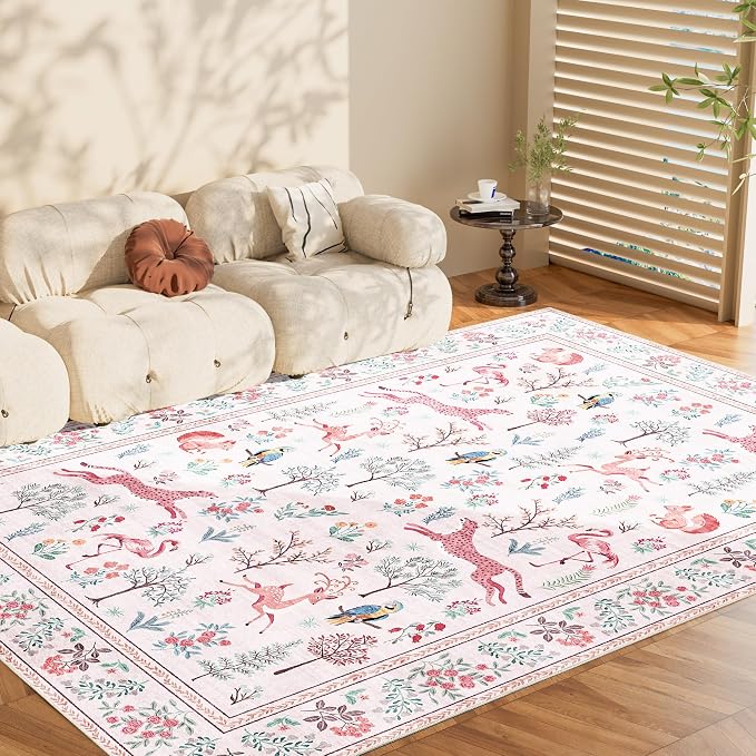 DUKINO 6x9 Rug, Washable Animal Living Room Rug