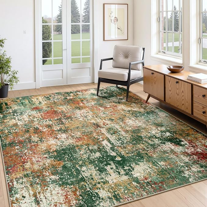 RELEANY Washable Area Rugs 6'x8' Non-Slip Modern Abstract Soft