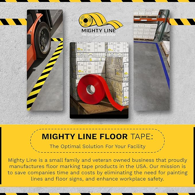Mighty Line Forklift Floor Sign for Safety, Warning, Heavy-Duty, Peel and Stick, Adhesive, Industrial Quality, No Forklift Traffic, 12"