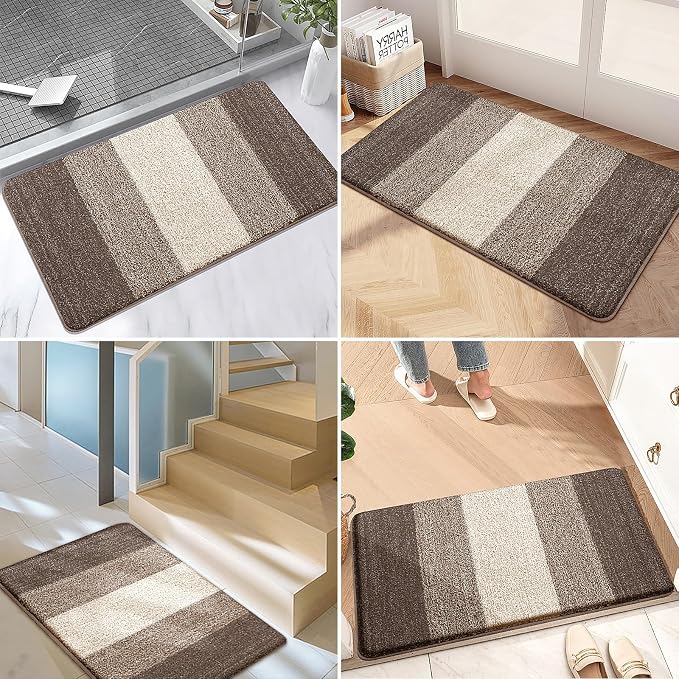 Kitinjoy Indoor Outdoor Door Mat, 70x32 Non-Slip Absorbent Dirt Trapper