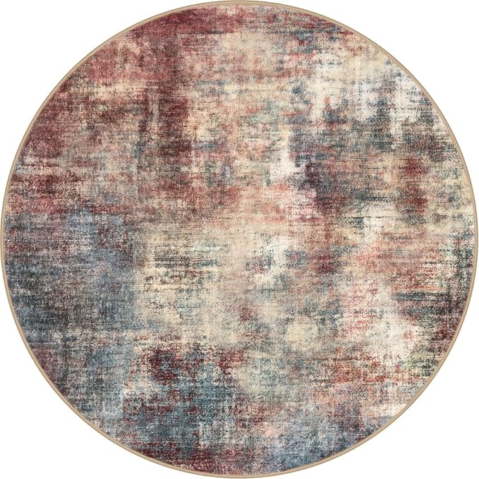 IOHOUZE Round Area Rug 3 Ft Circle Entryway Rugs Round Washable Door Mat Indoor