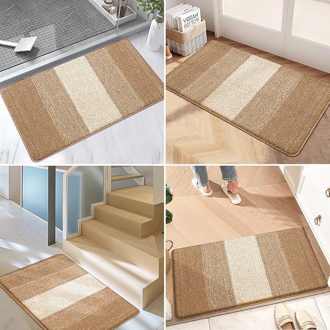 Kitinjoy Indoor Outdoor Door Mat, 59x36 Non-Slip Absorbent Dirt Trapper
