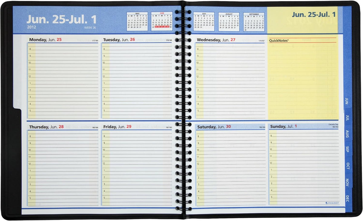 AT-A-GLANCE QuickNotes Recycled Weekly/Monthly Appointment Book, 8 x 10 Inches, Black, 2013 (76-01-05)
