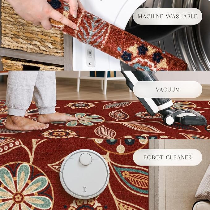 Maples Rugs Reggie Floral Runner Rug