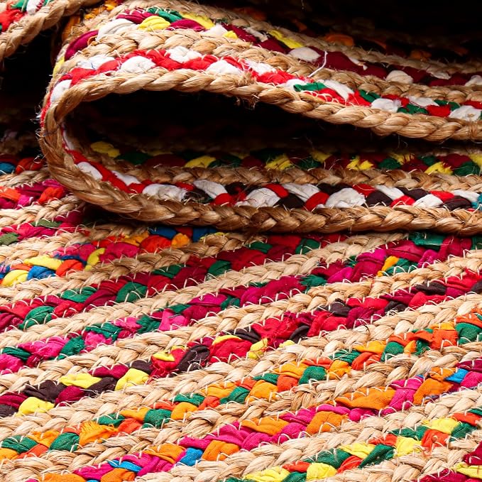 Hausattire Bohemian Braided Rug 4' Round