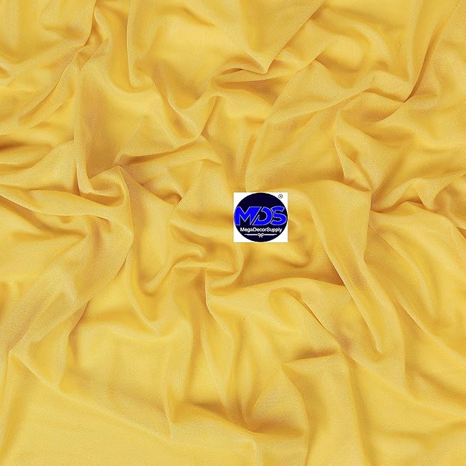 MDS Halloween Chiffon Draping Fabric - 2 Panel, 30" Wide x 30ft Long - Sheer Spooky Arbor & Canopy Drapery for Haunted House Backdrops, Party Ceilings, DIY Costumes & Themed Events - Gold (Pack of 2)