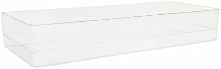 Martha Stewart Kerry Stackable Desk Drawer Organizers, Clear/Gold, 8-Pack