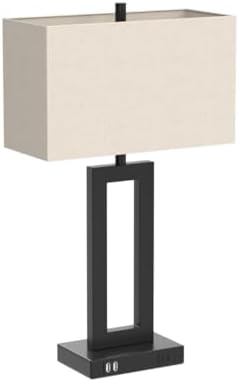 TOBUSA 22" Table Lamp Set of 2, Modern Nightstand Lamp with 2 USB Ports